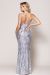 Fitted Silhouette Sequin Prom Gown back